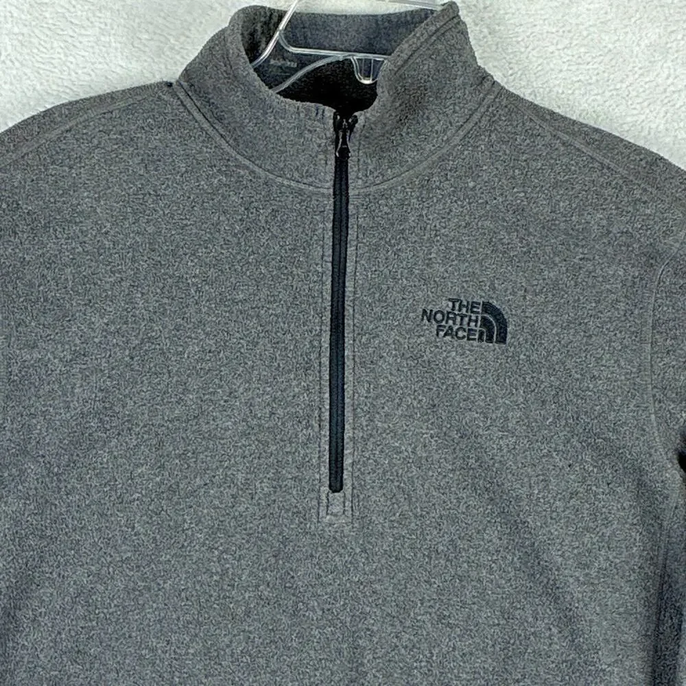 The North Face 1/4 Zip Fleece Mens M Gray Pullover Outdoors Preppy Trekking